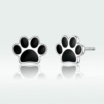 Sterling silver cute paw print earrings - Fun Gifts & More