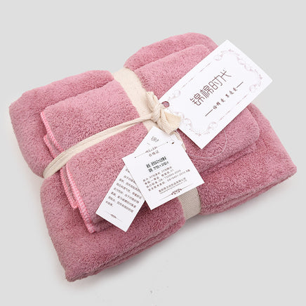 Coral velvet gift towel bath towel set - Fun Gifts & More