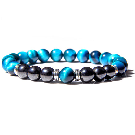 Natural Tiger Eye Stone Stretch Men's Bracelet - Fun Gifts & More