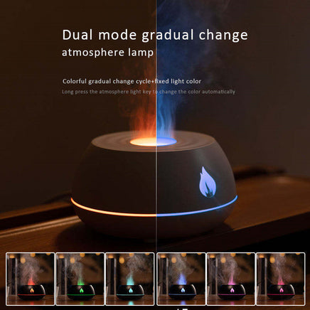 Flame Humidifier Aromatherapy Diffuser 7 Colors Light Home Air Humidifier 130ML USB Room Fragrance Essential Oil Diffuser - Fun Gifts & More