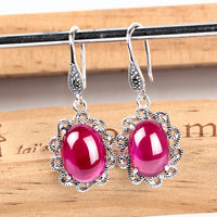 Vintage S925 Sterling Silver Sapphire Earrings - Fun Gifts & More