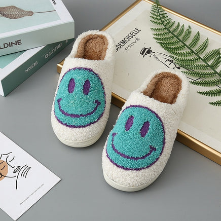 Cute Smile Pattern Fluffy Slippers - Fun Gifts & More