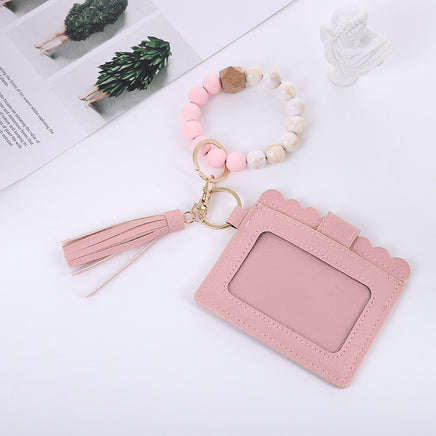 Silicone Bead Bracelet Card Bag Pu Tassel Women's Purse - Fun Gifts & More