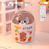 Desktop Trash Can Desk Organizer Bucket Office Mini Bear Trash Can