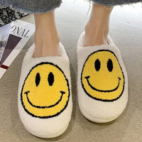 Cute Smile Pattern Fluffy Slippers - Fun Gifts & More