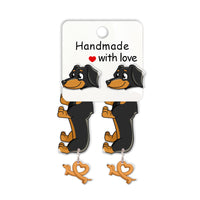 Cute Animal Dachshund Stud Earrings Cartoon Puppy - Fun Gifts & More