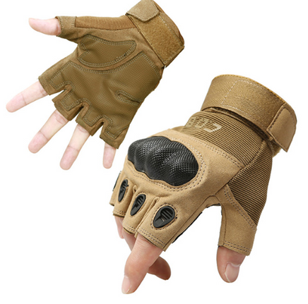 Tactical Gloves Army Military Men Gym Fitness Riding Half Finger Rubber Knuckle Protective Gear Male Tactical Gloves - Fun Gifts & More