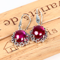 Vintage S925 Sterling Silver Sapphire Earrings - Fun Gifts & More