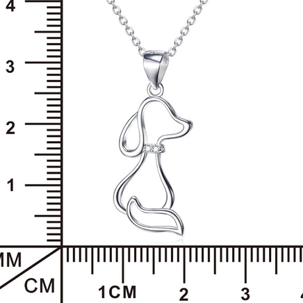 Ladies 925 Sterling Silver Jewelry Dog Necklace - Fun Gifts & More