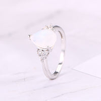 Natural Semi-Precious Moonstone Ring Simple - Fun Gifts & More