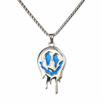 Zinc Alloy Noctilucent Necklace Halloween Ghost Glowing Grimace Pendant