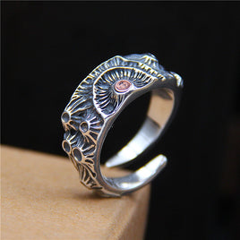 Trendy Sterling Silver  Ring Crater Ring Male - Fun Gifts & More