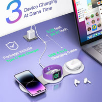 Three In One Wireless Foldable Magnet 15W - Fun Gifts & More