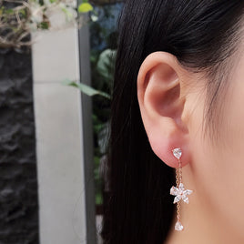 S925 sterling silver flower tassel earrings - Fun Gifts & More