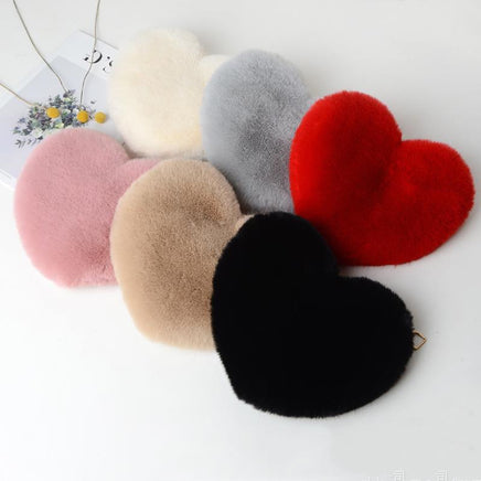 Heart Shaped Plush Chain Shoulder Party Purse - Fun Gifts & More