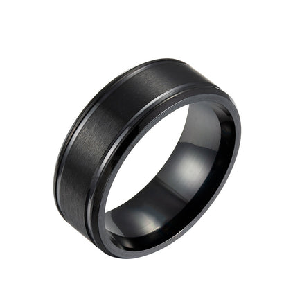 Mens Wedding Rings Black Sliver Gold Pure 8MM Rings - Fun Gifts & More