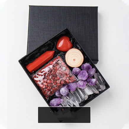 Natural Crystal Rough Pillar Crushed Stone Gift Set - Fun Gifts & More