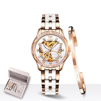 Ladies Automatic Mechanical Watch Gift Box Set - Fun Gifts & More