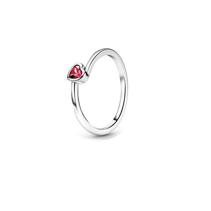 S925 Silver Ring Heart-shaped Ring Female - Fun Gifts & More