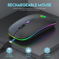 Wireless Silent Click Rechargeable Laptop Gaming Mouse