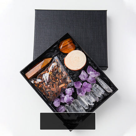 Natural Crystal Rough Pillar Crushed Stone Gift Set - Fun Gifts & More