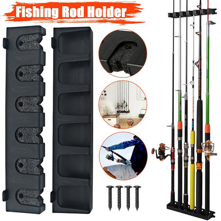 Fishing Rod Rack Vertical Holder Horizontal Wall Mount Boat Pole Stand Storage - Fun Gifts & More