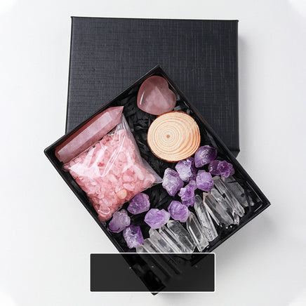 Natural Crystal Rough Pillar Crushed Stone Gift Set - Fun Gifts & More