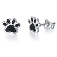 Sterling silver cute paw print earrings - Fun Gifts & More