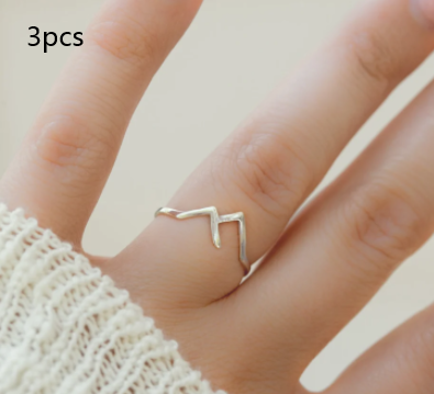 Mountain-shaped Copper Creative Custom Ladies Ring - Fun Gifts & More