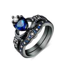 Crown heart love sapphire ring - Fun Gifts & More