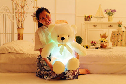 Creative Light Up LED Teddy Bear Stuffed Animals Plush Toy Colorful Glowing Christmas Gift For Kids Pillow - Fun Gifts & More