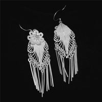 Flower tassel sterling silver earrings - Fun Gifts & More