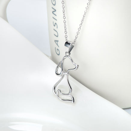 Ladies 925 Sterling Silver Jewelry Dog Necklace - Fun Gifts & More