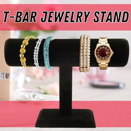 T-Stand For Necklaces & Bracelets Black Velvet Holder Organizer Jewelry Display - Fun Gifts & More