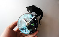 Mystic Cat Fridge Magnetic Clock - Fun Gifts & More