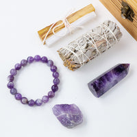 Natural Crystal Amethyst Wooden Box Set Gift Box - Fun Gifts & More