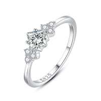 S925 Silver Ring Female Japanese And Korean Simple Light Luxury Zircon - Fun Gifts & More