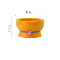 Pet Cat High Foot Neck Protector Ceramic Water Bowl