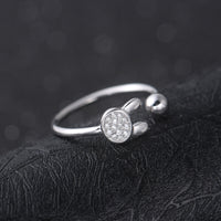 Women's Sterling Silver Rabbit  Ring Tail Ring - Fun Gifts & More