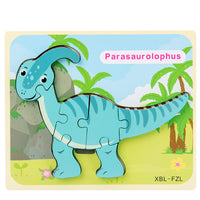 Baby Wooden Cartoon Dinosaur 3D Puzzle Jigsaw for Kids Montessori Early Learning Educational Puzzle Toys - Fun Gifts & More