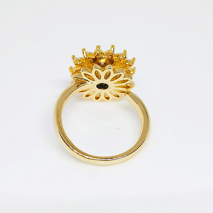 Rotating SUNFLOWER Full Diamond Sunflower Ring - Fun Gifts & More