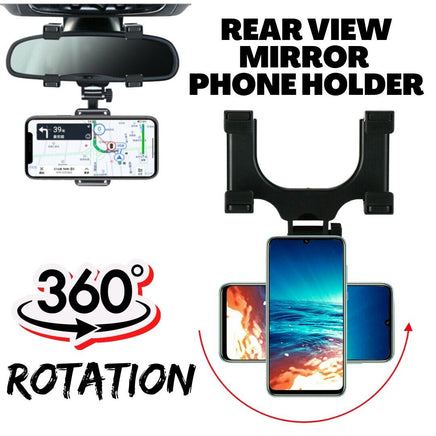 Universal 360 Rotation Car Rear View Mirror Mount Stand GPS Cell Phone Holder - Fun Gifts & More