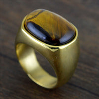 Personality Tiger Eye Men's Titanium Steel Ring - Fun Gifts & More