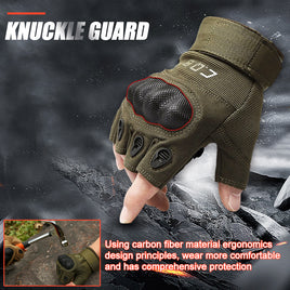 Tactical Gloves Army Military Men Gym Fitness Riding Half Finger Rubber Knuckle Protective Gear Male Tactical Gloves - Fun Gifts & More