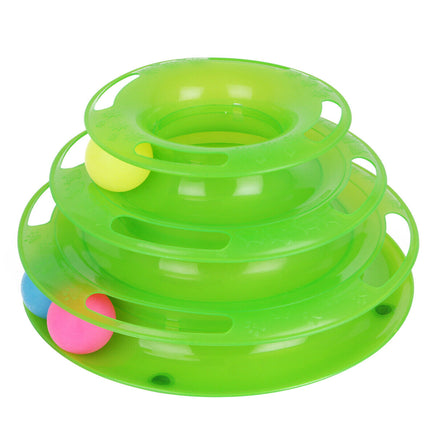 Pet Cat Crazy Ball Disk Interactive Toys Amusement Plate Trilaminar Funny Toy - Fun Gifts & More