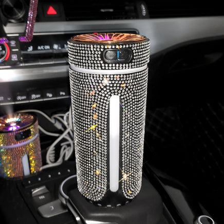 Luxury Diamond Car Humidifier LED Light Car Diffuser Auto Air Purifier Aromatherapy Diffuser Air Freshener Car Accessories For Woman - Fun Gifts & More