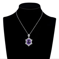 Natural Amethyst Necklace Women's 925 Silver - Fun Gifts & More