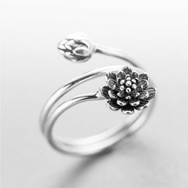 925 sterling silver lotus ring - Fun Gifts & More