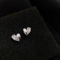 Sterling Silver Love Earrings Niche Design French Asymmetrical Earrings - Fun Gifts & More