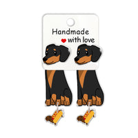 Cute Animal Dachshund Stud Earrings Cartoon Puppy - Fun Gifts & More